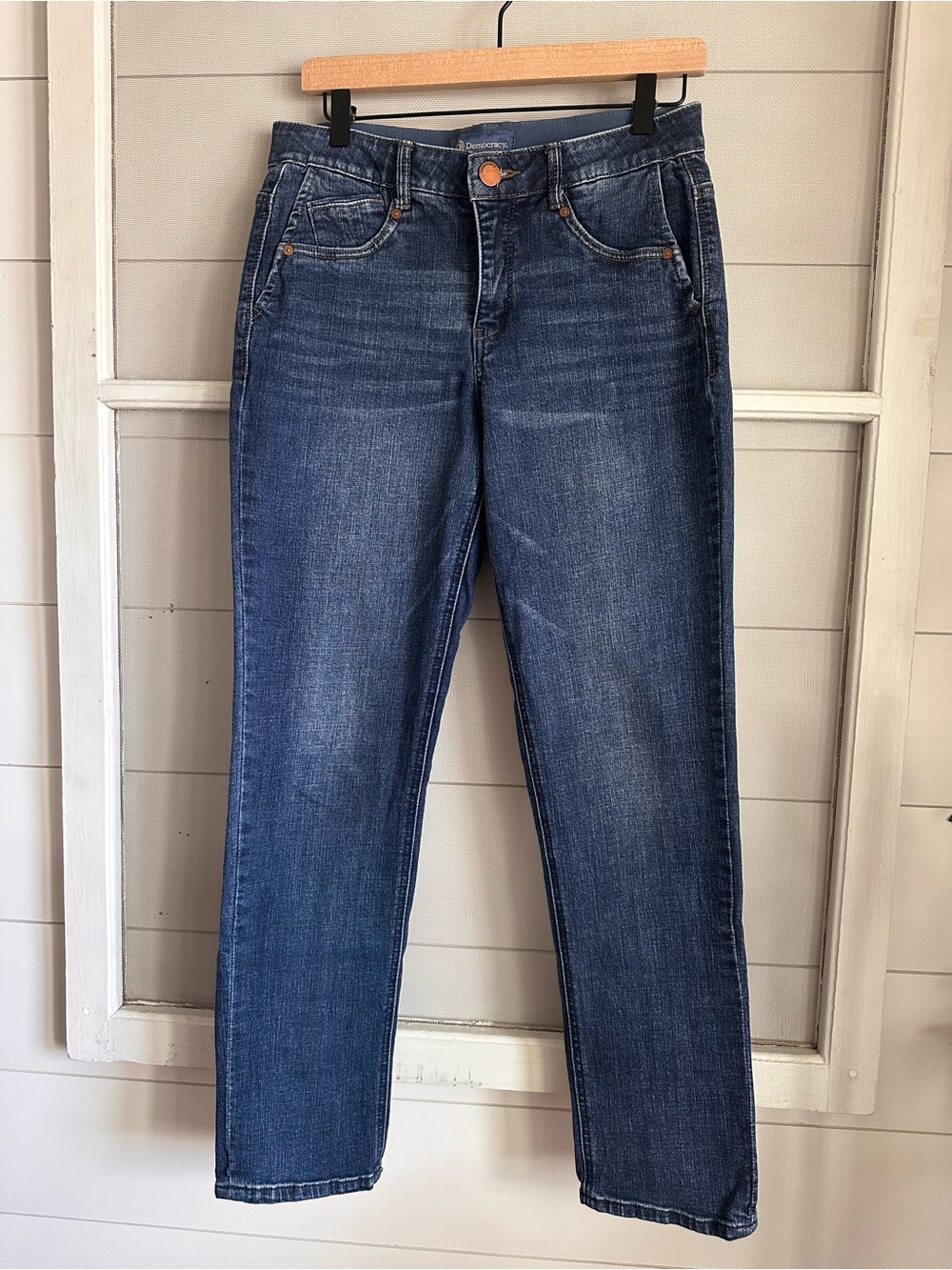 Democracy Straight Leg Women’s Jeans - Dark Blue Wash